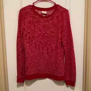 Belle du Jour Juniors Size Large Red & White Winter Shirt